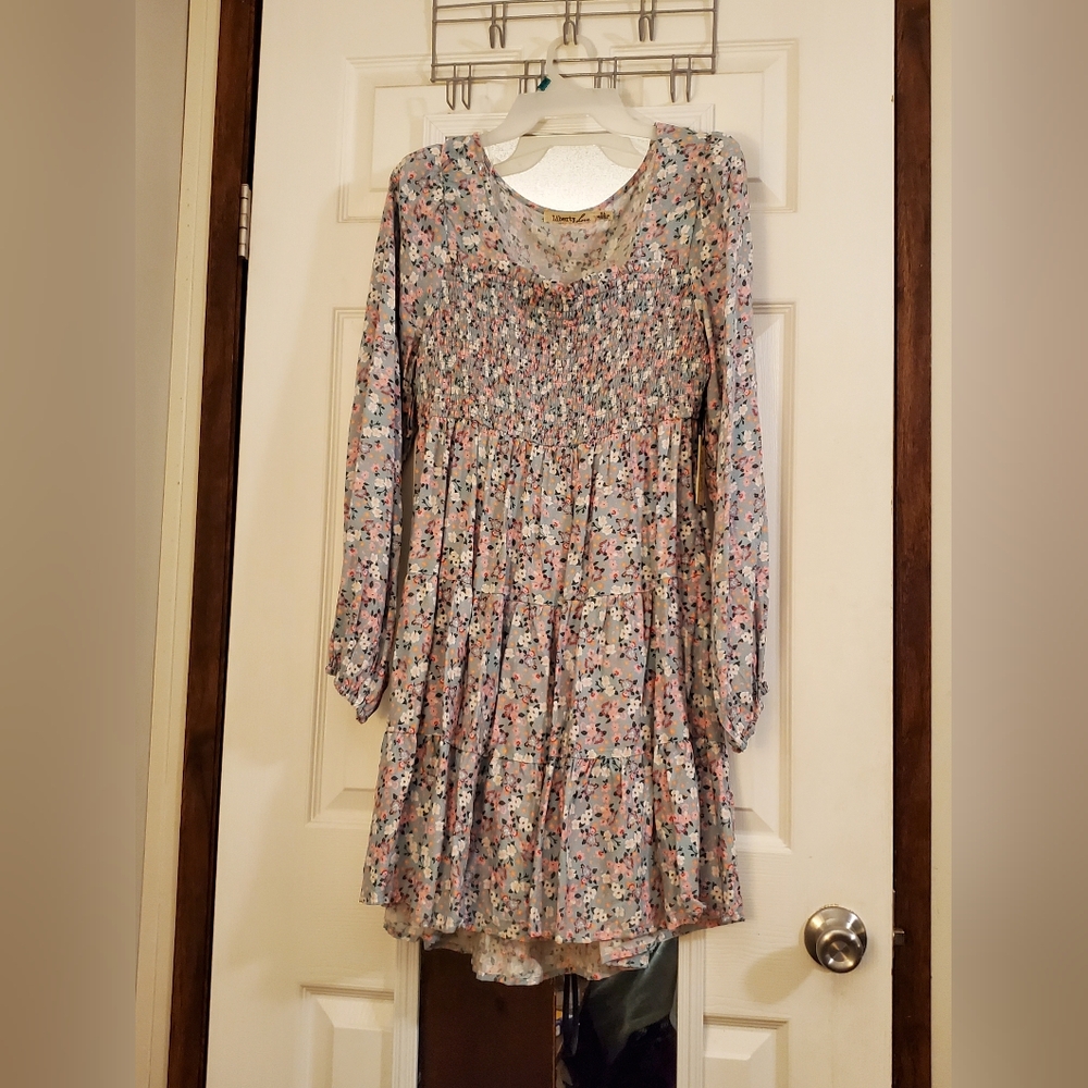 Mini flower long sleeve dress XL